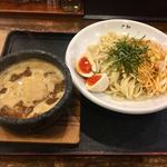 つけ麺 丸和 - ハーフミックスつけ麺 味玉ピリ辛ネギTP