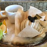 アンルポ - ほうじ茶のモンブランビィーガン(卵や牛乳、ゼラチンを使わないベジタリアン以上の非動物食)ケーキ