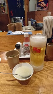 Kushidori - ビールとサービスの大根おろし＆スープ