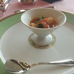 弥陀ヶ原ホテル - 2017年8月：洋食の夕食…帆立貝のマルセイユ風