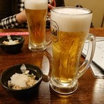 炭火串焼とき屋 - ビールとお通し