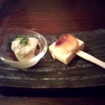 四旬季 - 焼き味噌田楽とマグロ山掛けのお通し