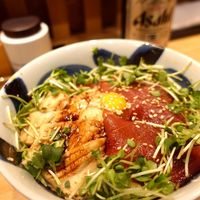 柳橋きたろう場内 - づけ鮪穴子丼　1100円