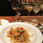 ワイン カルコス - フランス産地オマールとズッキーニのアメリケーヌソースパスタ（ダブルマリアージュver.）