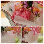 みえ田 - ＊上：大トロ・・甘味や上品な脂を感じて美味しい。 ＊松川鰈・・高級品ですね。福岡では中々口にできません。甘味のある脂を感じ美味。 ＊キンキ・・これも高級魚。もちろん美味しい。 ＊真烏賊・・活けの品をその場で捌かれます。これも甘みやコリコリした食感で好み。