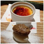 みえ田 - ＊上：クリームブリュレ・・滑らかな食感で美味しい品、そこにつぶ餡が敷かれています。 ＊下：ココナッツのアイス、エスプレッソゼリーのせ・・これ美味しい。珈琲の味わいもよく、ココナッツアイスが甘すぎずいいお味