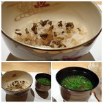 みえ田 - ＊こういうご飯は初めて頂きますけれど、さっぱりした味わいで美味しい。 残りは持ち帰りできます。 ＊わかめのお味噌汁。