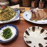 久留米・大砲ラーメン - 明太高菜チャーハン餃子セット 450円