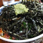 かばや - うな丼に海苔とワサビが乗ったうなぎまぶし1850円