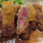和飲食堂 - 牛カツの断面