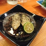 一文なし - かきのオイル煮。初めてここでこんなの食べました。