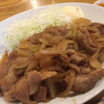 昭和大衆酒場 金さん - ♪生姜焼き定食（日本昔話盛り）￥680
