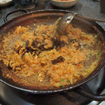 韓国料理 麦 - 海苔を入れておじやの出来上がり