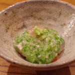 魚菜料理 縄屋 - 甘海老の塩麹漬け、オクラ