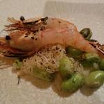 アル・ケッチァーノ - 「ボタンエビの焼きリゾット」