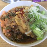 一由そば - 2017.11半そば＋ゲソ入り紅葉天＋ごぼう天で320円