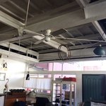 アナログ - 『アナログ』店舗内観3「天井の扇風機」が実に瀟洒な雰囲気を醸し出している。