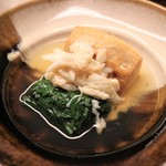 木山 - 炊き合わせ　海老芋　菊菜　ワタリガニ