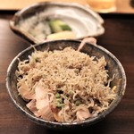 木山 - 食事③チリメン山椒・鰹節かけご飯