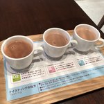 100% Chocolate Cafe. - 【3種のティスティングショコラドリンク】（500円）