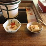 床瀬そば - 落花生の豆腐と山芋の酢の物