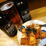 いっさ - 三冷ハーフ＆ハーフホッピーと厚揚げキムチ炒め