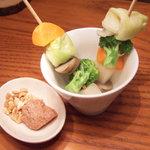 クルミドコーヒー - やさい三兄弟 クルミみそ添え(250円)