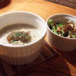 クルミドコーヒー - オニオン・キャラメリゼとごぼうのポタージュ