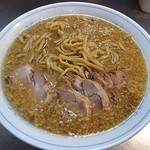 らーめん安 - ランチラーメン（麺マシX2、チャーシュー2枚、野菜抜き）