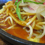 スパゲティハウス チャオ - ミラカン/鉄板玉子敷き（麺量30g減量）