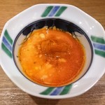 自然派中華 クイジン - 前菜　雲丹の茶碗蒸し 赤酢ソース