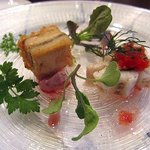 アロマフレスカ 博多 - 穴子の香草蒸しとフリット　ハーブのサラダ