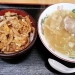 長ちゃんラーメン - 焼肉丼セット（ラーメンは塩）930円　201711