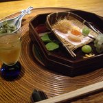 立峰 - ☆まずは食前酒の梅酒＆先付け＆ミニ八寸☆