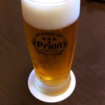 創作島料理・寿司処 ゆんたく - オリオン生ビールで乾杯（７３４円）。