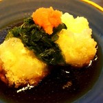 創作島料理・寿司処 ゆんたく -  とろけるジーマミ豆腐のあげだし（８１０円）。