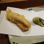 天や - ナイスバディの穴子ちゃんも追加でご指名。