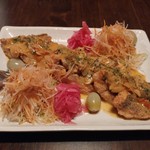 健菜樂食 Zen - メジナの全粒粉ムニエル　 オリーブとオニオンソース自家栽培野菜添え