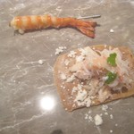 ル・ヴァンキャトル - アミューズ（山口産クルマエビ、セイコガニ）