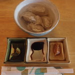 手打そば 石橋庵 - そばがき、５００円。これ、おすすめ。秩父在来種のそばがき。