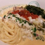 麺屋 六感堂 - あん肝和えＳＯＢＡ（エスプーマ仕立て）