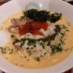 麺屋 六感堂 - あん肝和えＳＯＢＡ（エスプーマ仕立て）