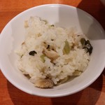 麺屋 六感堂 - 銀鱈の西京焼きと野沢菜の炊き込みご飯（限定チャコ飯）