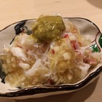 鮨 あらい - 噴火湾毛蟹と土佐酢ジュレ リンゴ入り