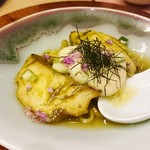 GENSUI - 鮑を使った冷製稲庭うどん うどん出汁のエスプーマ