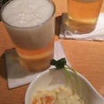 丸屋 - 黒ラベル中瓶とお通しで乾杯！