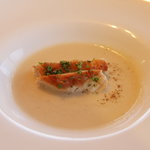 レストラン　ボスコ - （３日目スープ）島ごぼうのボタージュ　やんばる鶏のボワレ添え