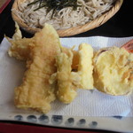 手打そば まちだ - 天ざる1200円