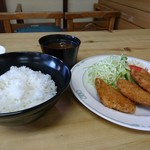 三勝食堂 - 魚フライライス＋赤だし