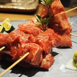 焼肉 うしみつ一門 - タン元串、ハラミ串